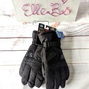 NWT Men's Zeroxposur Insulated Waterproof Black Winter Gloves M/L